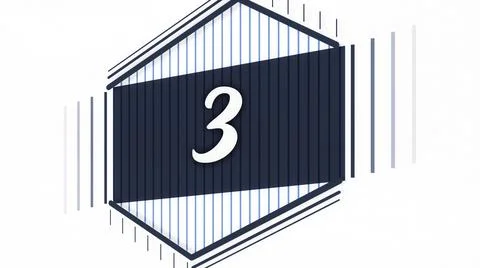 Motion graphics flat morphing animation for opening video. Animation of number Stock Illustration
