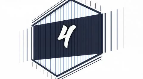 Motion graphics flat morphing animation for opening video. Animation of number Stock Illustration