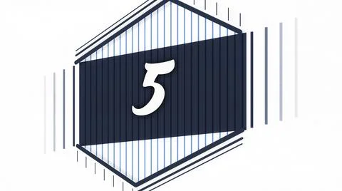 Motion graphics flat morphing animation for opening video. Animation of number Stock Illustration