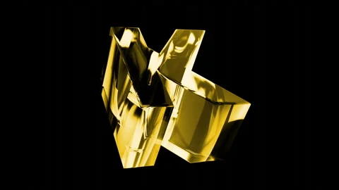 Motion graphics of glass with light dispersion. 3d K letter shape rotating Video stock 293433625
