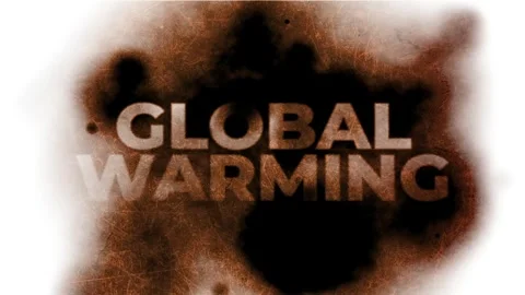 Motion graphics of Global Warming text with burning background effects. Stock Footage 284708126