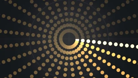 Motion graphics of golden dots creating a circular pattern Stock Footage 339326321
