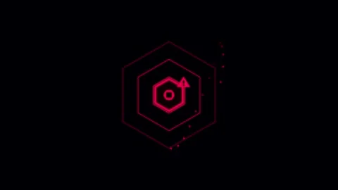 Motion graphics HUD interface with warning symbols 스톡 동영상 346712814