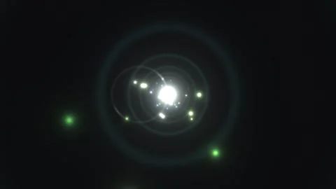 Motion graphics of light circles and stars in dark 動画素材 338336376