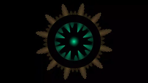 Motion graphics loop of glowing abstract circular audio equalizer Stock Footage 346470472