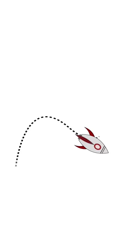 Motion graphics loop retro rocket ship animation for clean simple backgroun.. Stock Footage 321627826