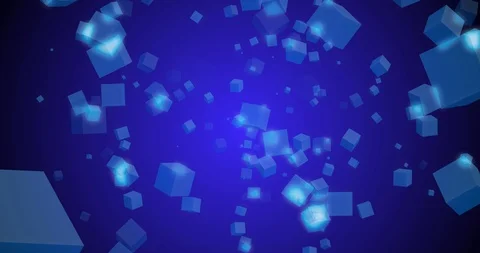 Motion graphics, many squares on a blue background Stock Footage 124763667