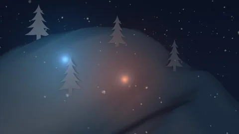 Motion graphics Merry Christmas concept. Winter landscape with hills. Stock Footage 202043937