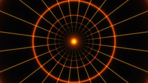 Motion graphics with orange lines forming a circular Stock Footage 338006158