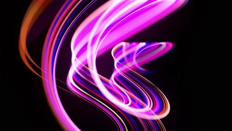 Motion graphics, sci-fi bg. Stream of multicolor neon lines form spiral shape Stock Footage 140935195