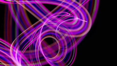 Motion graphics, sci-fi bg. Stream of multicolor neon lines form spiral shape Stock Footage 140935294