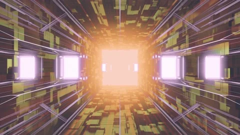 Motion Graphics Sci-Fi: Octagon Tunnel Designs, Multicoloured 動画素材 156576714