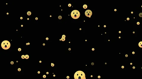 Motion Graphics Seamless loop Surprise emoji flying up on black background 스톡 동영상 196066093