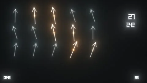 Motion graphics showing arrows moving in various directions Stock Footage 338302293