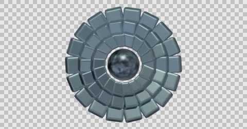 Motion Graphics, silver reflective Eye and Iris opening, closing Stock-Footage 65702145