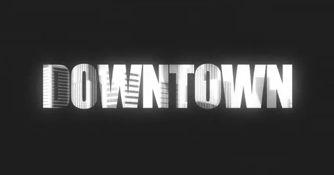 Motion Graphics Skyline Text - Downtown Stock Footage 71840248