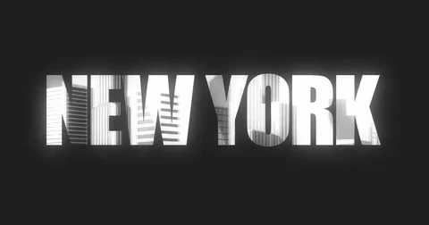   Motion Graphics Skyline Text - NEW YORK Stock Footage 71840326