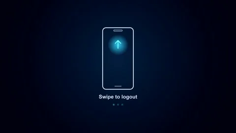 Motion graphics smartphone UI swipe to logout interface animation Vídeo Stock 347396325