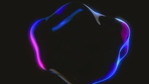 Motion graphics, soap bubble isolated on a black background, neonminimal design. Stock Footage 118675434