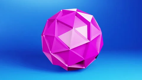 Motion graphics sphere with triangle faces 3d shape animation background. Techno Stock Footage 233774027