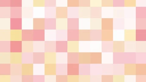 Motion graphics square mosaic tile pattern - pink yellow pastel tones Stock Footage 94755910