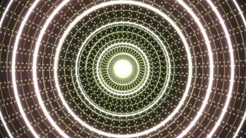 Motion graphics of swirling light patterns in circular form Stock Footage 339373070