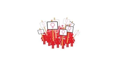 Motion graphics video: Feminist protest Stock Footage 75747722