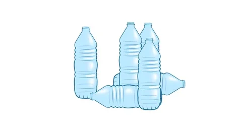 Motion graphics video: Plastic water bottle waste Stock Footage 75775731