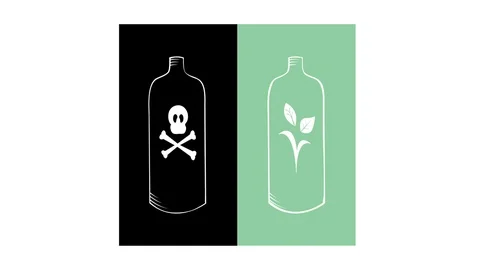 Motion graphics video: Toxic versus natural Stock Footage 75749122