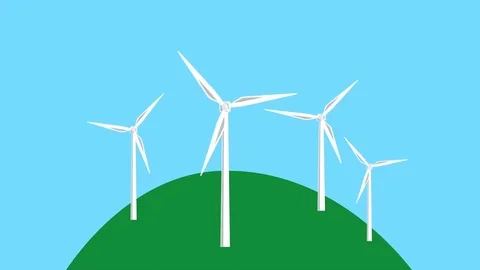 Motion graphics video: Wind farm Stock Footage 75752723