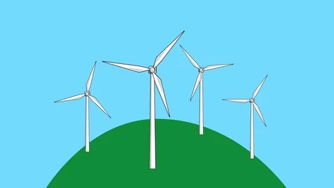 Motion graphics video: Wind farm Stock Footage 75753187