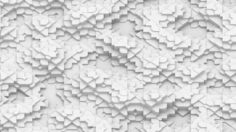 Motion graphics of volumetric white geometric shapes. 動画素材 128188863