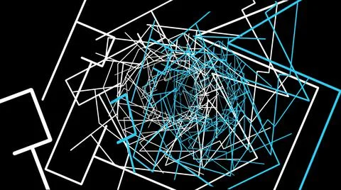 Motion graphics with  white lines on black background . 스톡 일러스트