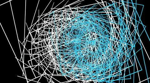 Motion graphics with  white lines on black background . Stock Illustration