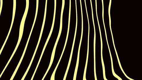 Motion graphics. Yellow wavy line animation. Geometric lines, seamless pattern. Stock Footage 260678873