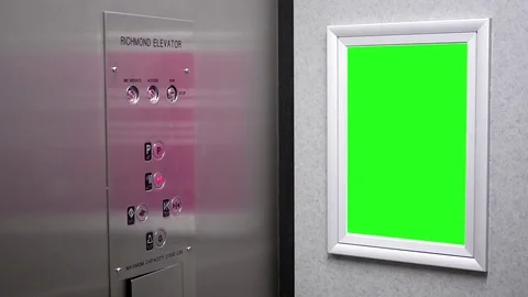Motion of green billboard for your ad inside elevator with 4k resolution. Stock Footage 77861812