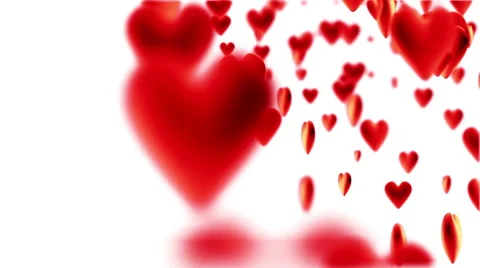 Motion the hearts with depth of field on white background Stock Footage 58912218