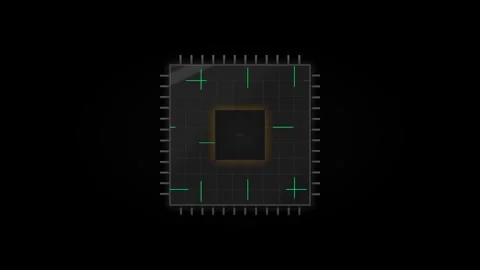 Motion of a high-tech digital square target in a futuristic environment wit.. Stock Footage 342763179