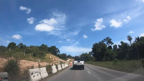 Motion Hyperlapse of car moving on rural village Stock Footage 127729286