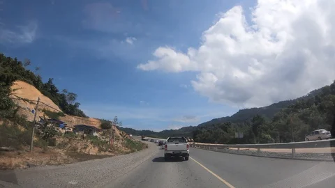 Motion Hyperlapse of car moving on rural village Stock Footage 127729309