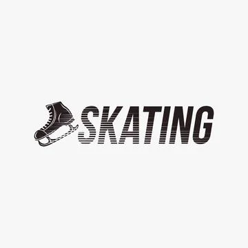 Motion ice skating logo, figure skating logo vector design on white background Stock Illustration