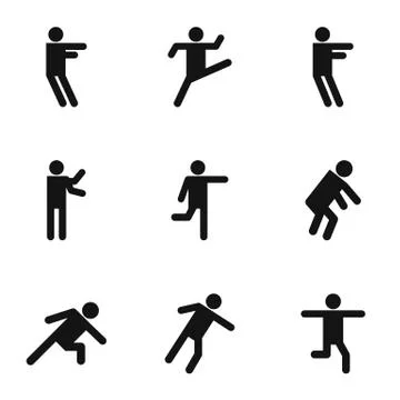 Motion icons set, simple style Stock Illustration