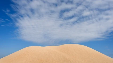Motion image of a moving clouds above sand dunes Video stock 113384919