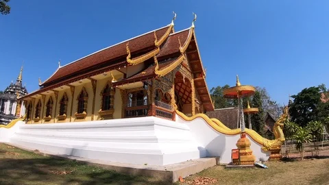 Motion laps archaeological site north lamphun watprayuen at Thailand Stock Footage 103454089