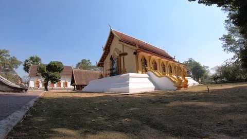 Motion laps archaeological site north lamphun watprayuen at Thailand Stock Footage 103454201