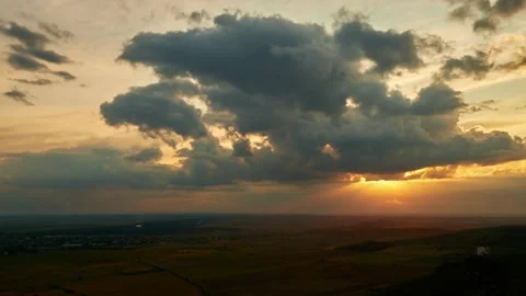 Motion lapse with cloudy sky at sunset Stock Footage 137714097