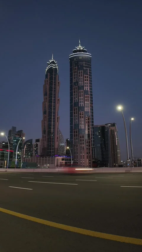 Motion Lapse video of Dubai traffic and infrastructure Stock Footage 338278636