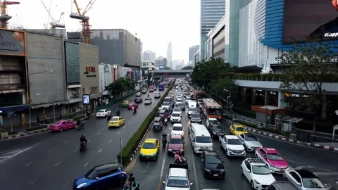 Motion lapse view of MBK Shopping Center. Time lapse in Bangkok Stock Footage 140841055