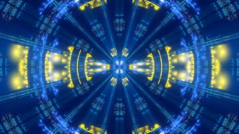 Motion light and particles on dark blue background, fractal, loop Stock Footage 120465875