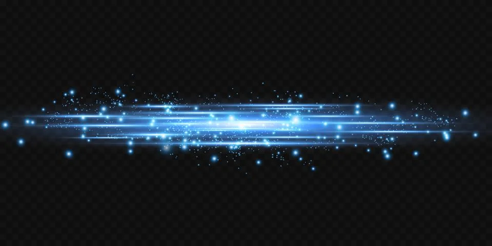 Motion light effect for banners. Blue lines. The effect of speed on a blue Stock-Illustration